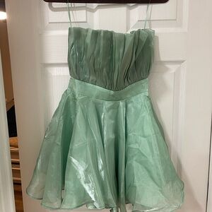 Anthropologie Green Mini Dress